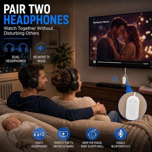 Airplane Bluetooth Adapter for Earphone, Bluetooth Audio Transmitter for for AirPods or Wireless Headphones, Transmitter Receiver 2 in 1 Dongle for Long Flight, Speaker, Car, Gym, TV in Saudi Arabia