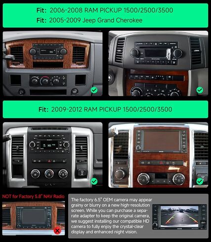 Car Radio Stereo for Dodge Ram 1500/2500/3500 06-12, CarPlay & Android Auto | 10.2-inch IPS touchscreen, 64G storage, 5G WiFi GPS, Bluetooth FM AM SWC, plug-and-play, HD backup camera in Saudi Arabia
