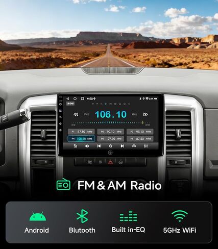 Car Radio Stereo for Dodge Ram 1500/2500/3500 06-12, CarPlay & Android Auto | 10.2-inch IPS touchscreen, 64G storage, 5G WiFi GPS, Bluetooth FM AM SWC, plug-and-play, HD backup camera in Saudi Arabia
