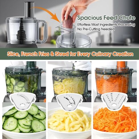 Food Processor and Blender Combo, 88 oz Food Chopper | Kitchen Appliance for Meat Vegetable and Dough, 70oz 800W Glass Jar Blender with 2 Speeds and Pulse for Smoothie, Upgrade in Saudi Arabia