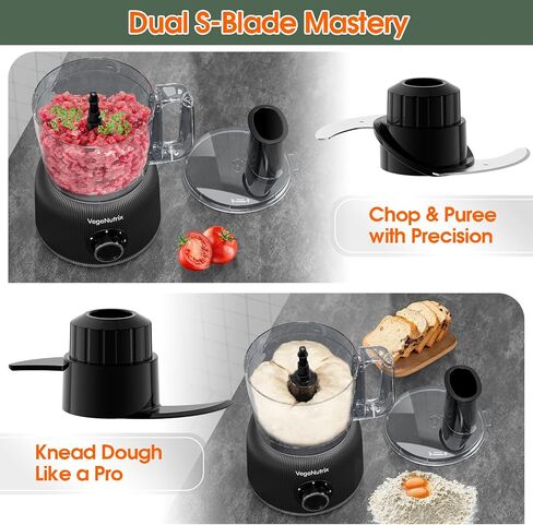 Food Processor and Blender Combo, 88 oz Food Chopper | Kitchen Appliance for Meat Vegetable and Dough, 70oz 800W Glass Jar Blender with 2 Speeds and Pulse for Smoothie, Upgrade in Saudi Arabia