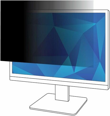3M Privacy Filter for 23" Widescreen Monitor (PF230W9B) | 60° side-view black out privacy, blue light reduction, natural screen colors, made in USA and TAA compliant in Kuwait