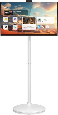 27" FHD Smart Portable TV on Wheels | Anti-Glare Touch Screen Rolling TV, Rechargeable Battery, Full Swivel Rotation, 20W Speakers in Saudi Arabia