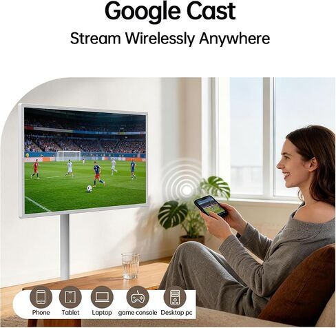 HORION 32" Portable Smart TV Monitor with Wheels, Movable Google TV, No Battery, Non-Touchscreen in Saudi Arabia