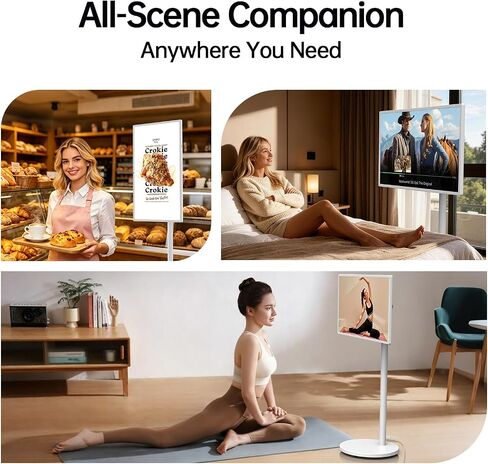 HORION 32" Portable Smart TV Monitor with Wheels, Movable Google TV, No Battery, Non-Touchscreen in Saudi Arabia