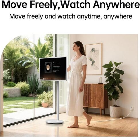 HORION 32" Portable Smart TV Monitor with Wheels, Movable Google TV, No Battery, Non-Touchscreen in Saudi Arabia
