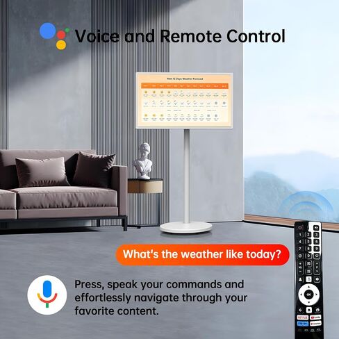 HORION 32" Portable Smart TV Monitor with Wheels, Movable Google TV, No Battery, Non-Touchscreen in Saudi Arabia