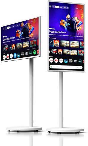 HORION 32" Portable Smart TV Monitor with Wheels, Movable Google TV, No Battery, Non-Touchscreen in Saudi Arabia