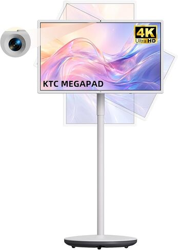 KTC MEGAPAD 32 Inch 4K Smart Portable Touchscreen TV on Wheels, A32Q7S | Android OS EDLA, 8+128GB, Rolling TV on Wheels w/ Speakers & Webcam, Type-C HDMI USB Port, Built-in Battery, Voice Remote in Kuwait