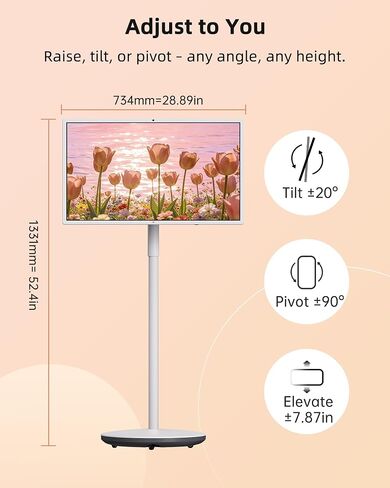 KTC MEGAPAD 32 Inch 4K Smart Portable Touchscreen TV on Wheels, A32Q7S | Android OS EDLA, 8+128GB, Rolling TV on Wheels w/ Speakers & Webcam, Type-C HDMI USB Port, Built-in Battery, Voice Remote in Kuwait