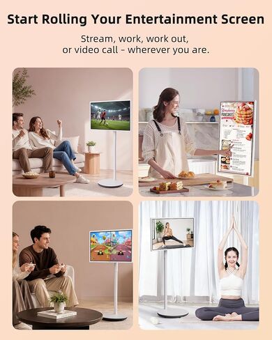 KTC MEGAPAD 32 Inch 4K Smart Portable Touchscreen TV on Wheels, A32Q7S | Android OS EDLA, 8+128GB, Rolling TV on Wheels w/ Speakers & Webcam, Type-C HDMI USB Port, Built-in Battery, Voice Remote in Kuwait