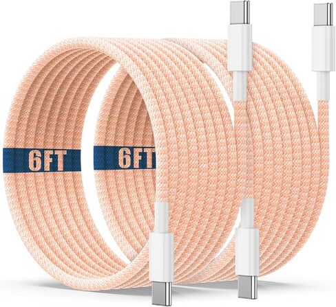 USB C to C Charging Cable 6ft, 60W Fast Type C to C Charger Cord Long for Apple iPhone 17 Pro Max/17 Air/16 Pro Max/15 Plus, MacBook Pro 2021/2020/2019,iPad 12.9/11 inch/Mini/Air 5/4,Samsung Galaxy in Saudi Arabia