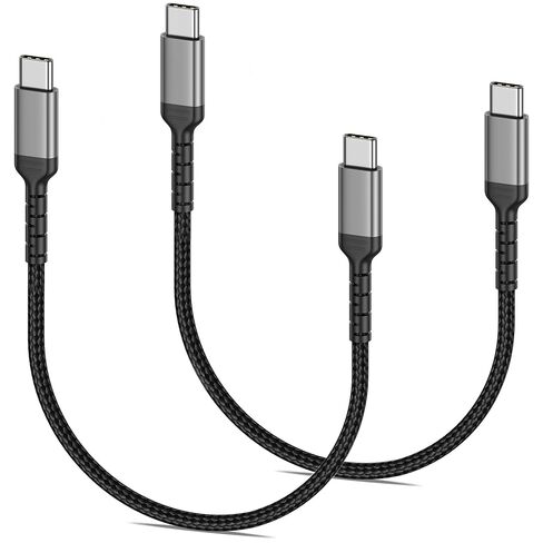 6 Inch USB C Charger Cord, 2 Pack Short USB C to C Cable Braided Fast Charging USBC Cable Compatible with iPhone 15 Samsung Galaxy S23 Ultra Google Pixel in Saudi Arabia