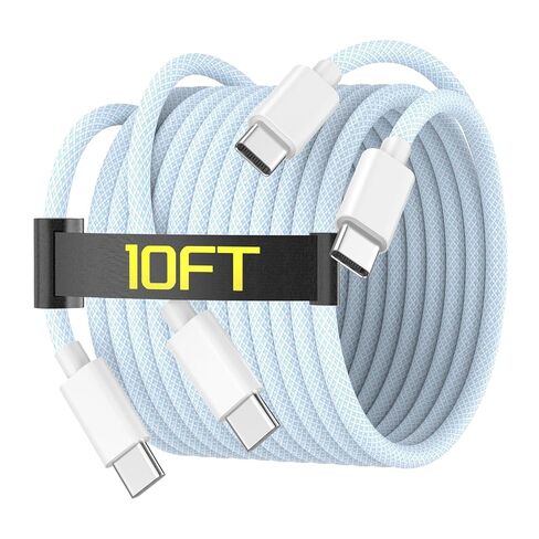 [Apple MFi Certified] iPhone 17 16 15 Charger Cable Cord 6FT, 2 Pack White | 60W USB C to USB C Woven Charging Cable Cord Long for iPhone 17 16 15 Plus Pro Max, iPad Pro/Air/Mini, Galaxy S26 S25 Ultra in Saudi Arabia