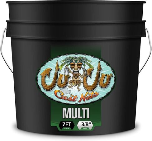 Juju Cast Net for Fishing - Saltwater Casting Net, 3/8" Mesh Live Bait Net | Includes Mastery Book, Bucket & Bag | 6-Panel Hand-Tied, 1.25LB/FT Real Lead | 30FT Hand-Line | Freshwater & Saltwater in Kuwait