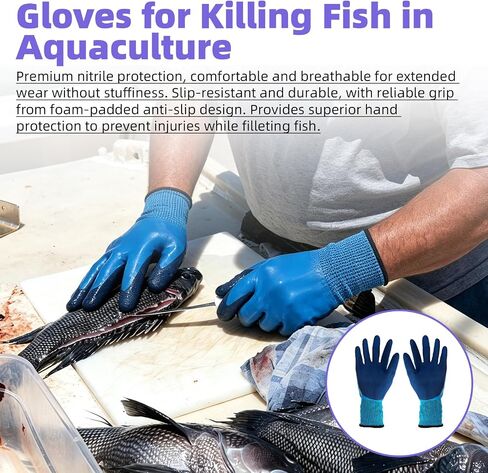 2 Pack Silicone Fishing Net Kit, with Gloves and Fish Scraper | Suitable for kitchen seafood prep and outdoor fishing, covers fish handling and cleaning tasks in Saudi Arabia