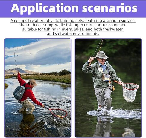 2 Pack Silicone Fishing Net Kit, with Gloves and Fish Scraper | Suitable for kitchen seafood prep and outdoor fishing, covers fish handling and cleaning tasks in Saudi Arabia
