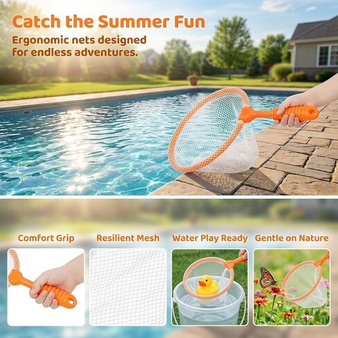 BESPORTBLE 4pcs Ergonomic Grip Butterfly Nets for Boys and Girls Fish Scooper Net for Aquarium Safe Plastic Material in Saudi Arabia