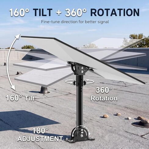 Starlink Gen 3 Heavy Duty Pivot Roof Mount, Adjustable 160 Degree Tilt for Better Signal, Compatible with Starlink Gen 3 / Standard 4 / Standard 4X Dish in Saudi Arabia