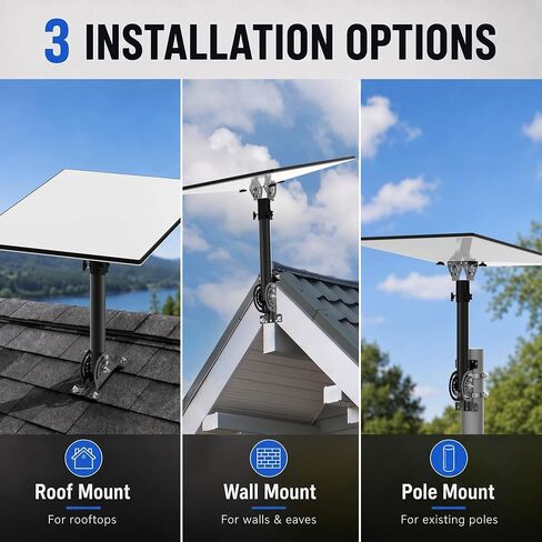 Starlink Gen 3 Heavy Duty Pivot Roof Mount, Adjustable 160 Degree Tilt for Better Signal, Compatible with Starlink Gen 3 / Standard 4 / Standard 4X Dish in Saudi Arabia