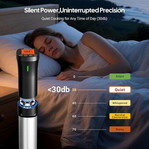 WiFi Sous Vide Cooker 2.4G, 1000W, Ultra-Quiet, 3D Fast Heating | App Remote Control Sous Vide Machine, 18 APP Recipes, 3D Water Circulation, 100-Hour Timer&Calibration, Stainless Steel in Saudi Arabia