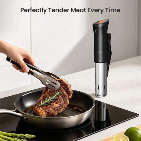 WiFi Sous Vide Cooker 2.4G, 1000W, Ultra-Quiet, 3D Fast Heating | App Remote Control Sous Vide Machine, 18 APP Recipes, 3D Water Circulation, 100-Hour Timer&Calibration, Stainless Steel in Saudi Arabia
