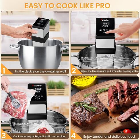 1600W Commercial Sous Vide Cooker Immersion Circulator, Restaurant Sous Vide Machines, 360° Water Circulation, 15dB Ultra Quiet, Fast Heating, Precise Time & Temperature Control (Bright Silver, 1600W) in Saudi Arabia