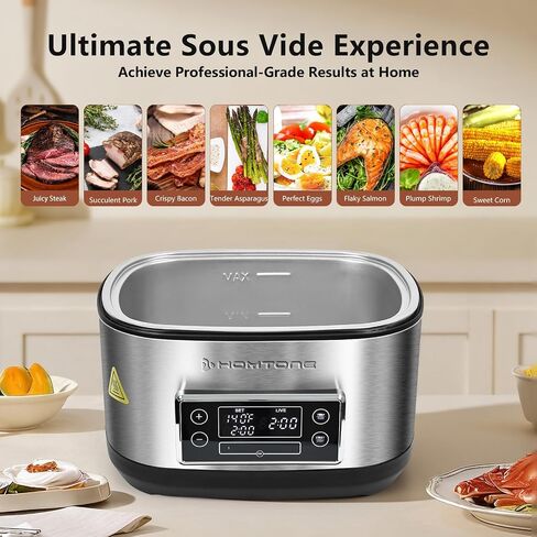 Homtone Sous Vide Cooker, 8 Quart All-in-One Design with Precise Temperature Control, 3D Water Circulation, Easy Setup 1000W for Steak Chicken Meal Prep in Kuwait