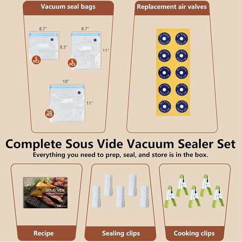 Homtone Sous Vide Cooker, 8 Quart All-in-One Design with Precise Temperature Control, 3D Water Circulation, Easy Setup 1000W for Steak Chicken Meal Prep in Kuwait