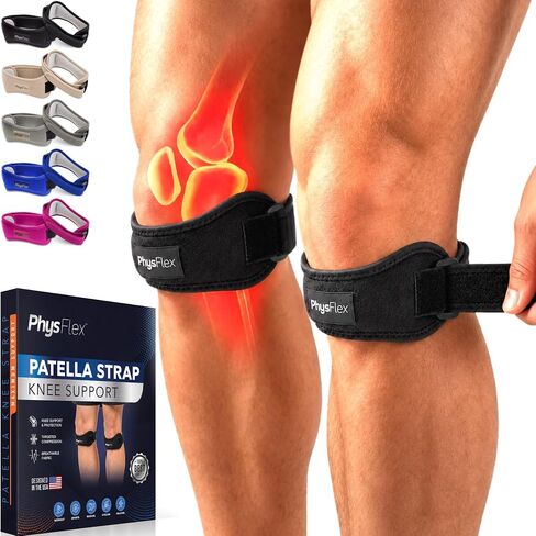 2 Pack Patellar Tendon Support Strap, Knee Brace, Knee Support, Pain Relief | Jumpers Knee, Tendonitis, Tendonitis, Hiking, Soccer, Basketball, Running, Adjustable Patella Stabilizer Strap, Men & Women in Saudi Arabia