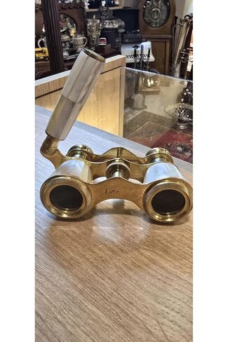 SODEF Antique Opera Glasses - Brass Body Collector's Piece with Decorative Finish, Vintage Style for Theater, Opera, 3.9 inches Wide - Cream in Kuwait