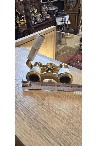 SODEF Antique Opera Glasses - Brass Body Collector's Piece with Decorative Finish, Vintage Style for Theater, Opera, 3.9 inches Wide - Cream in Kuwait