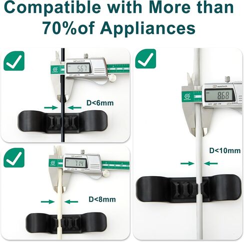 Cord Organizer for Appliance Stick On- Kitchen Appliances Cord Winder, Convenient Cord Wrapper for Mixer, Air Fryers, Juicers, Coffee Machines, Blender, Air Fryers, Black 6Packs in Saudi Arabia