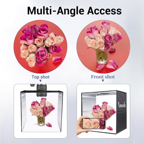 12" Photo Light Box for Trading Cards, Jewelry & Small Product Photography | CRI95 LEDs, 3 Color Modes, 10%-100% Brightness, Foldable Design, Anti-Glare Diffuser, 6 PVC Backdrops in Saudi Arabia