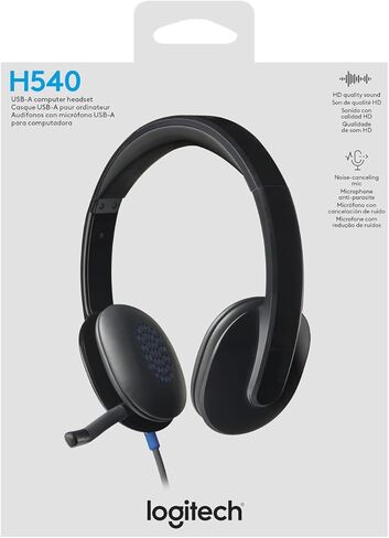 Logitech H540 Wired Headset for Windows and Mac, USB-A, Black | Skype Certified in Saudi Arabia