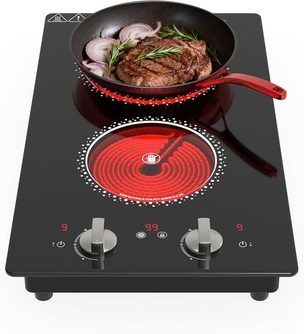 Single Burner Electric Cooktop 1800W, Portable Electric Stove Hot Plate | Nafewin Countertop Stove Top Burner with 8 Power Settings, 4-Hour Timer Child Safety Lock for Apartment, Dorm & Small Kitchen in Saudi Arabia