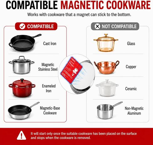 Induction Cooktop Portable Induction Burner Countertop One-Touch Max Power 1800W, 12-Hour Timer Precise Temperature Control Stainless Steel Hot Plate Low-Noise Electric Cooktop for Home-Regular in Kuwait