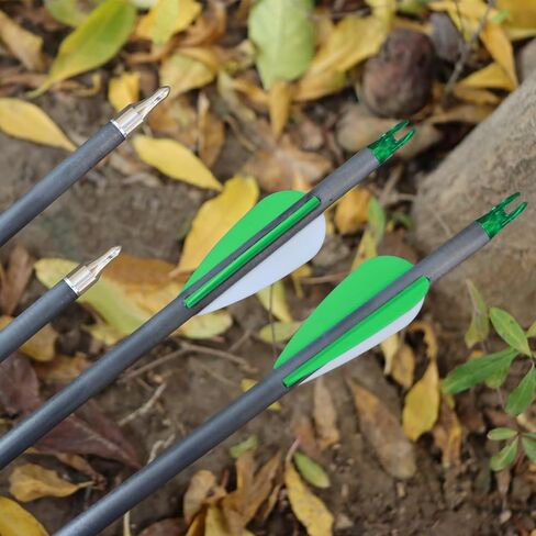 31inch Carbon Arrows, Archery Arrows for Compound & Recurve Bow, Hunting Arrows for Bow, 500 Spine Practice Arrows (Pack of 12) in Saudi Arabia