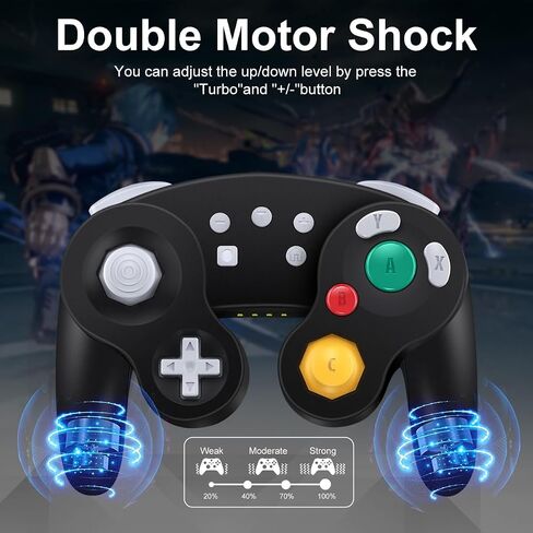 ADHJIE Wireless Gamecube Controller for Nintendo Switch,Wireless Switch Pro Controller for Nintendo Switch/PC/Steam,One-Button Wake Up,6-Axis Gyro Motion,Turbo & Auto Turbo(Black) in Saudi Arabia