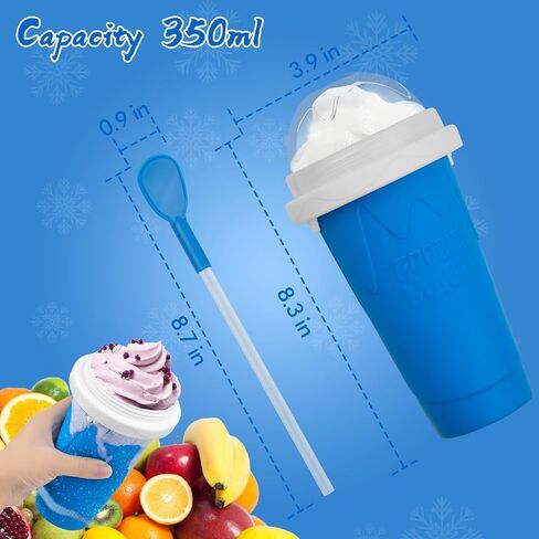 2PCS Slushie Maker Cup,DIY Magic Quick Frozen Smoothies Cups for Homemade Milk Shake Ice Cream Maker, Cooling Cups, Double Layer Squeeze Slushy Maker Cup,Birthday Funny Gifts for Mom Dad, Boy, Girls in Saudi Arabia