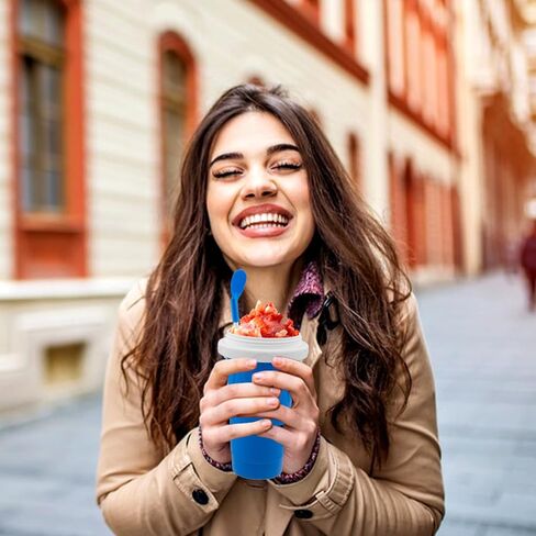 2PCS Slushie Maker Cup,DIY Magic Quick Frozen Smoothies Cups for Homemade Milk Shake Ice Cream Maker, Cooling Cups, Double Layer Squeeze Slushy Maker Cup,Birthday Funny Gifts for Mom Dad, Boy, Girls in Saudi Arabia