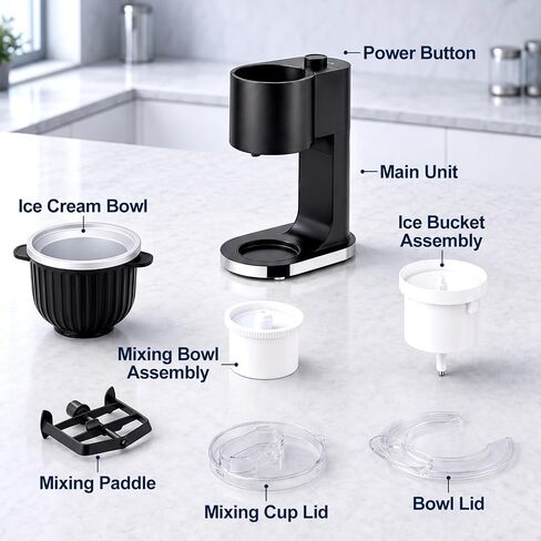 Ice Cream Maker & Shaved Ice Machine, 2-in-1 Slushie Machine | 2-Qt Ice Cream Machine for Making Gelato, Sorbet, Flavored Slushie and Frozen Yogurt, Quick Mode Switch in Saudi Arabia