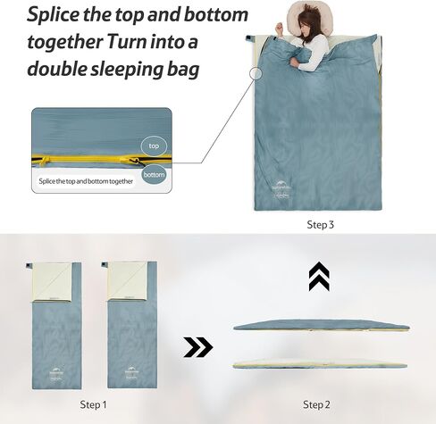 حقيبة نوم Naturehike NatureSea™ مع مادة بحرية عائمة، أكياس نوم خفيفة الوزن بوزن 20.1 أونصة للبالغين والأطفال، حقيبة نوم مزدوجة قابلة للفصل للتخييم والمشي لمسافات طويلة وحقائب الظهر in Kuwait