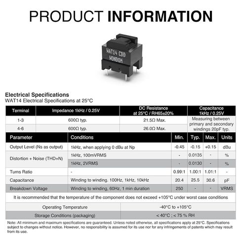 4pcs WAT14 High Efficiency Audio Isolation Transformer EI-14 600Ω:600Ω Noise Elimination in Saudi Arabia