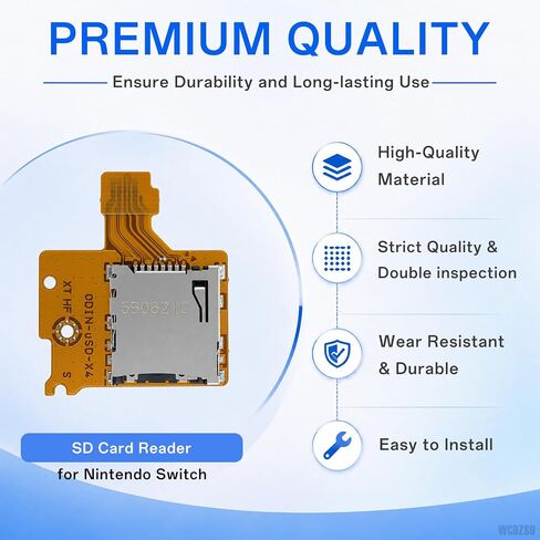 WCDZSU Micro SD Card Reader for Nintendo Switch HAC-SD-01 Console | NS TF Memory Card Slot Socket Reader Board Replacement Part Game Card Reader Repair Accessories with Tool Kit in Saudi Arabia