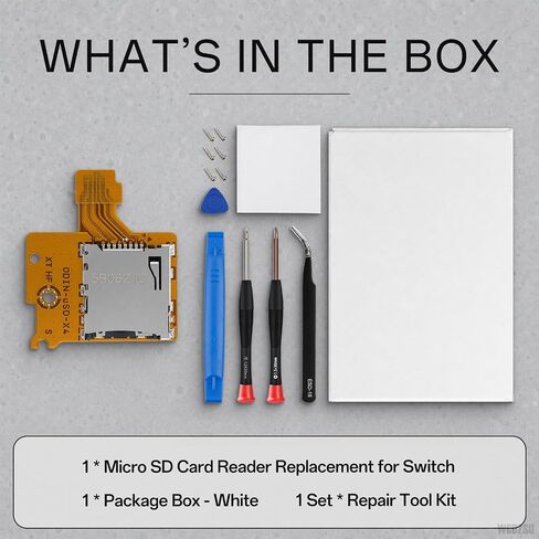 WCDZSU Micro SD Card Reader for Nintendo Switch HAC-SD-01 Console | NS TF Memory Card Slot Socket Reader Board Replacement Part Game Card Reader Repair Accessories with Tool Kit in Saudi Arabia
