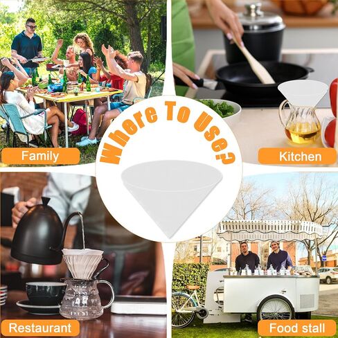 100P Deep Fryer Oil Funnel Filters, 10 Inches Cone Non-Woven Filter | 100P 25x25cm Food-Grade Non-Woven, Cuttable Size & Portable For Home, Kitchen, Restaurants For Beeswax, Maple Syrup, Coffee in Saudi Arabia
