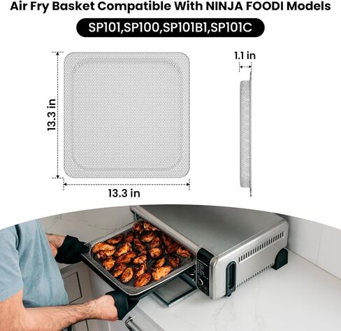 Replacement Air Fryer Basket for Ninja Foodi SP101 Air Fry Oven | Air Fryer Basket for Ninja Foodi Air Fryer Accessories,Stainless Steel Tray for Ninja Foodi SP100, SP101B1, SP101C in Saudi Arabia