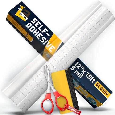 Self Adhesive Laminating Roll 12" x 15ft - 5 MIL Multipurpose Clear Laminate Vinyl Roll for Stickers in Saudi Arabia