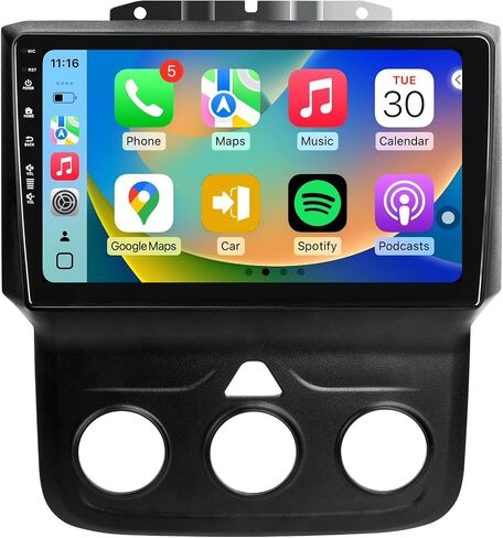 Android 13 Car Stereo for Dodge RAM 1500 2500 3500 2013-2018 with Wireless Carplay & Android Auto, QLED Touch Screen 9inch Head Unit, GPS, Radio, Bluetooth, 5G WiFi, 1080P HD Back-up Camera, FM, SWC in Saudi Arabia